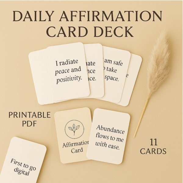 Product Image and Link for Daily Affirmation Card Deck (Printable)
